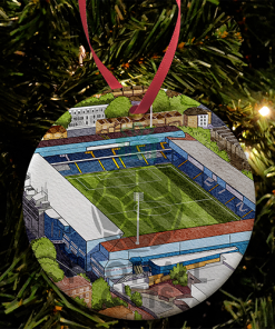 QPR Around The Grounds Loftus Road Water Colour Christmas Tree Decoration Bauble