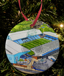 Sheff Wednesday Around The Grounds Hillsborough Stadium Water Colour Christmas Tree Decoration Bauble