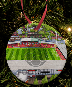 Wrexham Around The Grounds Racecourse Ground Water Colour Christmas Tree Decoration Bauble