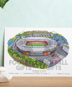Alternative view of Arsenal Around The Grounds The Emirates Stadium Water Colour Print Framed Print