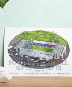 Alternative view of Blackburn Rovers Around The Grounds Ewood Park Water Colour Print Framed Print