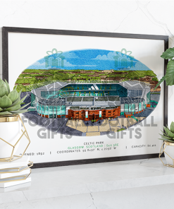 Celtic Around The Grounds Celtic Park Water Colour Print Framed Print