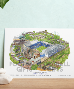 Alternative view of Chelsea Around The Grounds Stamford Bridge Water Colour Print Framed Print