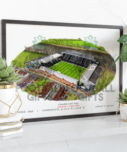Fulham Around The Grounds Craven Cottage Water Colour Print Framed Print