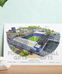 Alternative view of Ipswich Around The Grounds Portman Road Water Colour Print Framed Print