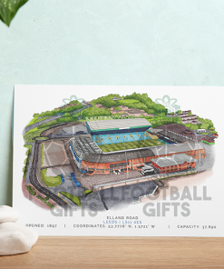 Alternative view of Leeds Around The Grounds Elland Road Water Colour Print Framed Print