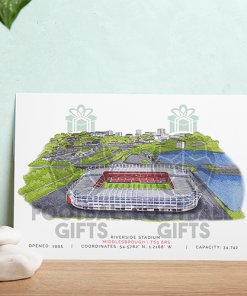 Alternative view of Middlesbrough Around The Grounds Riverside Stadium Water Colour Print Framed Print