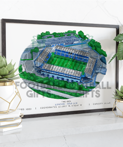 Millwall Around The Grounds The Den Water Colour Print Framed Print
