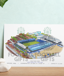 Alternative view of Portsmouth Around The Grounds Fratton Park Water Colour Print Framed Print
