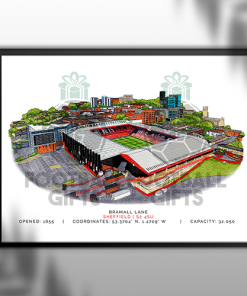 Alternative view of Sheff Utd Around The Grounds Bramall Lane Water Colour Print Framed Print