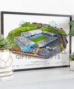 Sheff Wed Around The Grounds Hillsborough Stadium Water Colour Print Framed Print