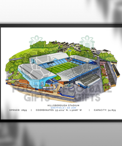 Alternative view of Sheff Wed Around The Grounds Hillsborough Stadium Water Colour Print Framed Print
