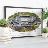 Spurs Around The Grounds Tottenham Hotspur Stadium Water Colour Print Framed Print