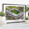 West Ham Around The Grounds Upton Park Water Colour Print Framed Print