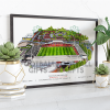 Wrexham Around The Grounds Racecourse Ground Water Colour Print Framed Print