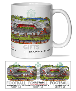 Man Utd Around The Grounds Old Trafford Water Colour Mug Cup