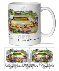 Wolves Around The Grounds Molineux Stadium Water Colour Mug Cup