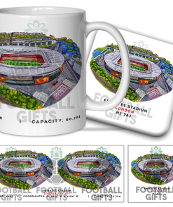 Arsenal Around The Grounds Emirates Stadium Water Colour Mug & Coaster Set