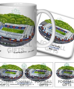 Blackburn Rovers Around The Grounds Ewood Park Water Colour Mug & Coaster Set