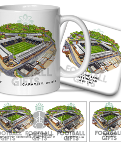 Notts County Around The Grounds Meadow Lane Water Colour Mug & Coaster Set