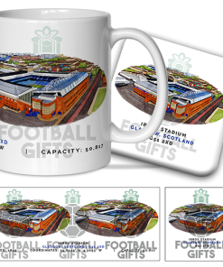 Rangers Around The Grounds Ibrox Stadium Water Colour Mug & Coaster Set