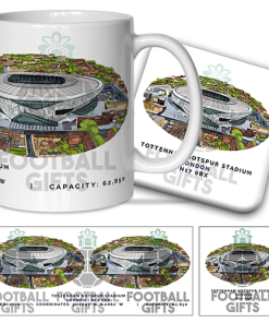 Spurs Around The Grounds Tottenham Hotspur Stadium Water Colour Mug & Coaster Set
