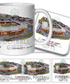 Sunderland Around The Grounds Stadium Of Light Water Colour Mug & Coaster Set