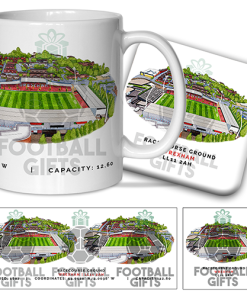 Wrexham Around The Grounds Racecourse Ground Water Colour Mug & Coaster Set