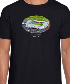 Blackburn Rovers Around The Grounds Ewood Park Water Colour Black T-Shirt