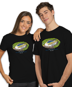 Alternative view of Brighton Around The Grounds Amex Stadium Water Colour Black T-Shirt