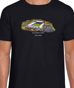 Crystal Palace Around The Grounds Selhurst Park Water Colour Black T-Shirt
