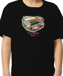 Alternative view of Forest Around The Grounds The City Ground Water Colour Black T-Shirt
