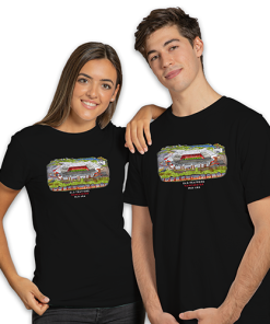 Alternative view of Man Utd Around The Grounds Old Trafford Water Colour Black T-Shirt