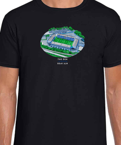 Millwall Around The Grounds The Den Water Colour Black T-Shirt
