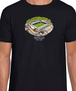 Notts County Around The Grounds Meadow Lane Water Colour Black T-Shirt