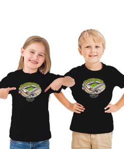 Alternative view of Notts County Around The Grounds Meadow Lane Water Colour Black T-Shirt