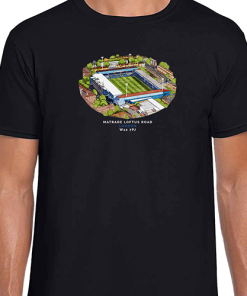 QPR Around The Grounds Loftus Road Water Colour Black T-Shirt