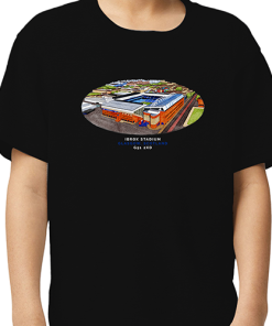 Alternative view of Rangers Around The Grounds Ibrox Stadium Water Colour Black T-Shirt