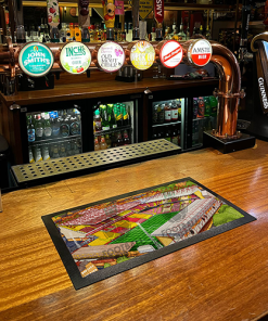 Alternative view of Bradford City Around The Grounds Valley Parade Stadium Water Colour Bar Runner Mat
