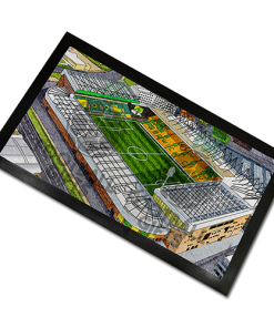 Norwich City Around The Grounds Carrow Road Stadium Water Colour Bar Runner Mat