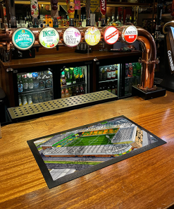 Alternative view of Norwich City Around The Grounds Carrow Road Stadium Water Colour Bar Runner Mat