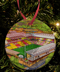 Bradford City Around The Grounds Valley Parade Water Colour Christmas Tree Decoration Bauble