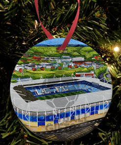 Leicester City Around The Grounds King Power Stadium Water Colour Christmas Tree Decoration Bauble