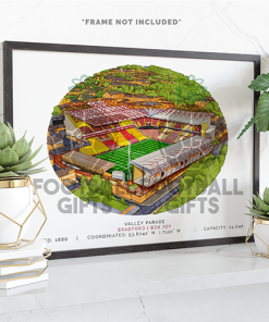 Bradford City Around The Grounds Valley Parade Stadium Water Colour Print Framed Print