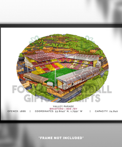 Alternative view of Bradford City Around The Grounds Valley Parade Stadium Water Colour Print Framed Print