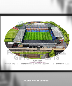 Alternative view of Burnley Around The Grounds Turf Moor Stadium Water Colour Print Framed Print