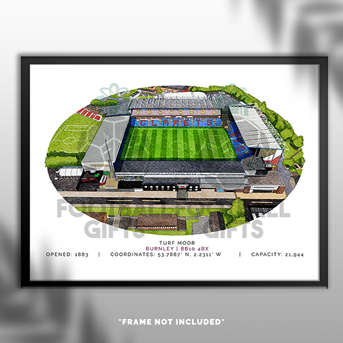 Burnley Around The Grounds Turf Moor Stadium Water Colour Print Framed Print - Image 2
