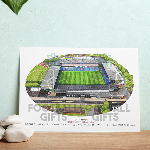 Burnley Around The Grounds Turf Moor Stadium Water Colour Print Framed Print - Image 3