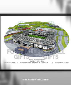 Alternative view of Derby County Around The Grounds Pride Park Stadium Water Colour Print Framed Print