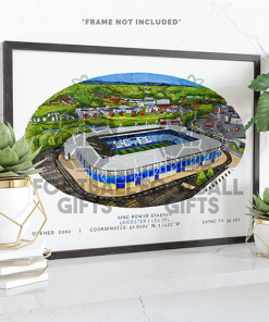 Leicester City Around The Grounds King Power Stadium Water Colour Print Framed Print
